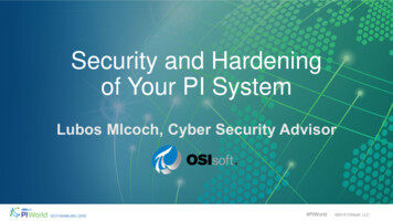 OSIsoft MLCoch Security And Hardening Of Your PI System