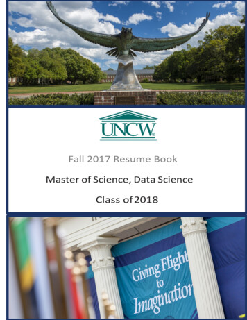 Fall 2017 Resume Book Master Of Science, Data Science .