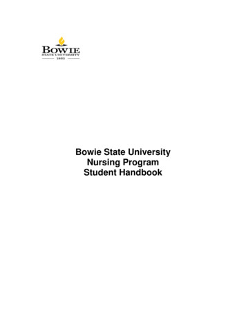 Bowie State University Nursing Program Student Handbook