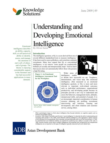 Understanding And Developing Emotional Intelligence
