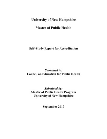 University Of New Hampshire Master Of Public Health
