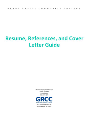 Resume, References, And Cover Letter Guide