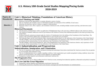 U.S. History 10th Grade Social Studies Mapping/Pacing .