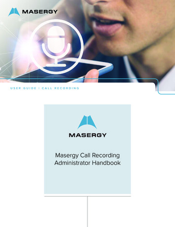 Masergy Call Recording Administrator Handbook
