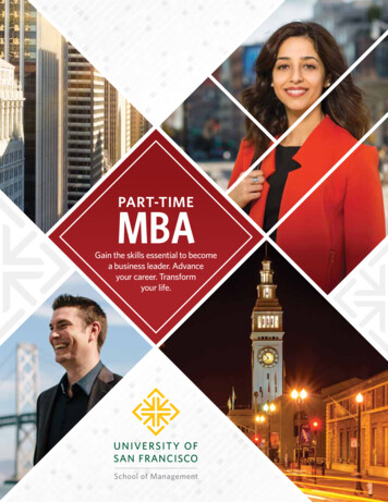 University Of San Francisco School Of Management Part-Time MBA Brochure