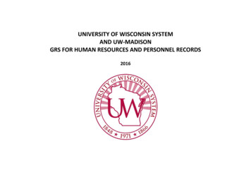 University Of Wisconsin System And Uw-madison Grs For Human Resources .