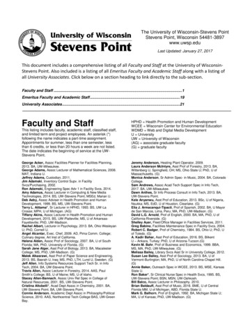 Faculty And Staff - University Of Wisconsin