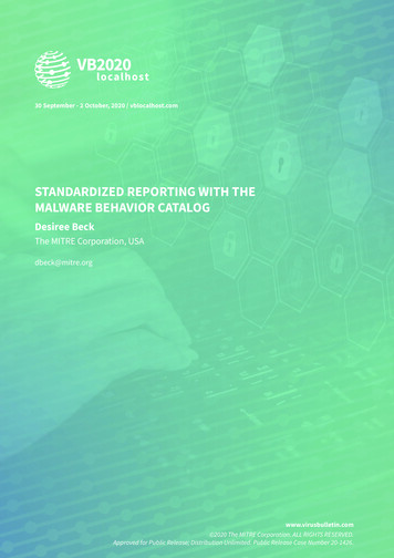 VB2020 Paper: Standardized Reporting With The Malware Behavior Catalog