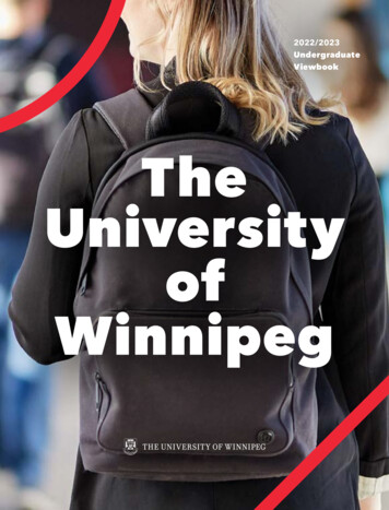 Undergraduate Viewbook - University Of Winnipeg