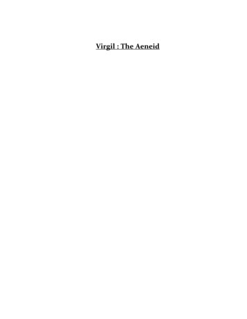 Virgil : The Aeneid - Aoife's Notes
