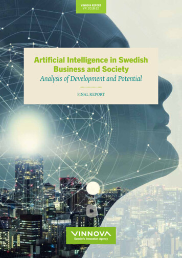 Artificial Intelligence In Swedish Business And Society - Vinnova