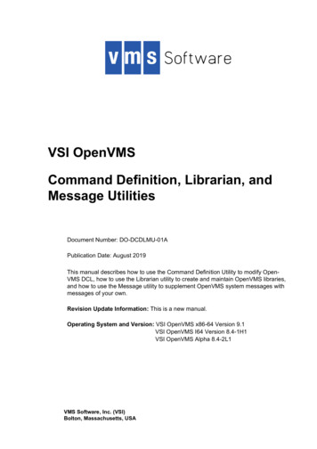 Command Definition, Librarian, And Message Utilities - VMS Software