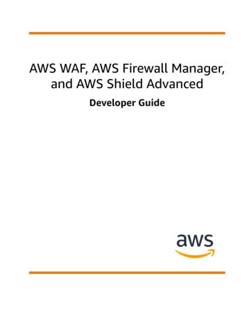 AWS WAF, AWS Firewall Manager, And AWS Shield Advanced - Developer Guide