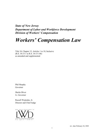 Workers' Compensation Law - Government Of New Jersey