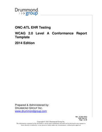 ONC-ATL EHR Testing WCAG 2.0 Level A Conformance Report Template 2014 .