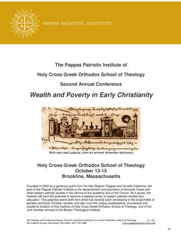 Wealth And Poverty In Early Christianity