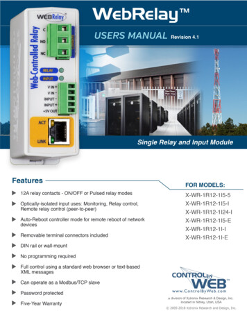 WebRelay Users Manual - Ethernet I/O For Relay Control And .