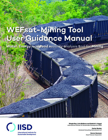 Wefsat Mining Tool User Guidance Manual - Iisd 