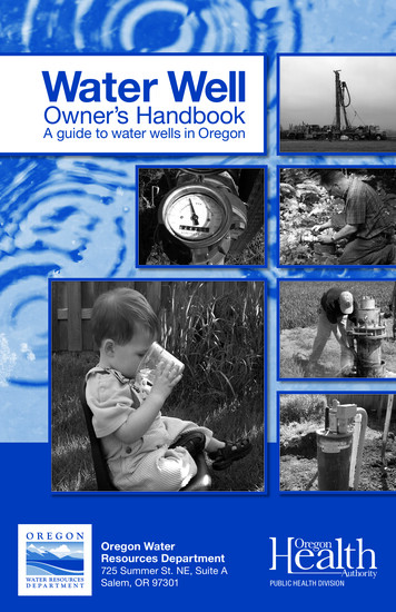 OHA 8316 Water Well Handbook - Oregon