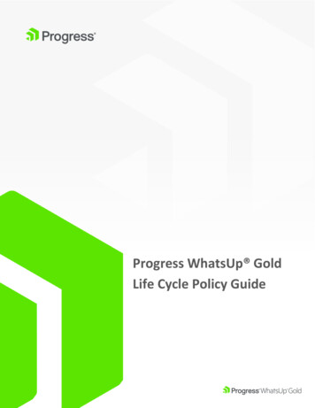 Progress WhatsUp Gold Life Cycle Policy - Ipswitch