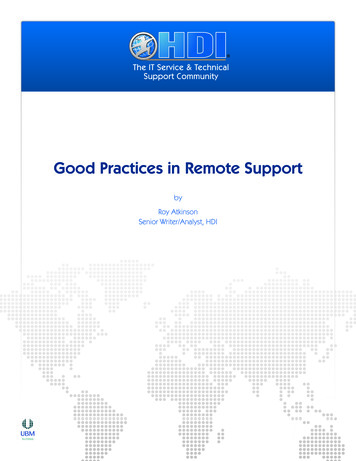 Good Practices In Remote Support - HDI