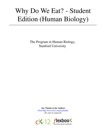 Why Do We Eat? - Student Edition (Human Biology)