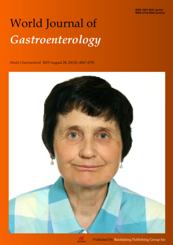 ISSN 2219-2840 (online) World Journal Of Gastroenterology - Microsoft