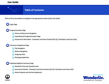 Table Of Contents - Wonderlic Online