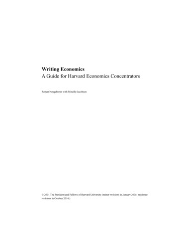 Writing Economics A Guide For Harvard Economics 
