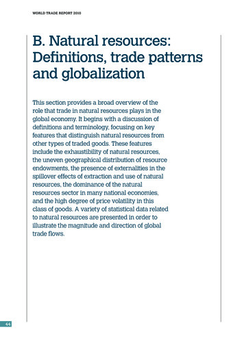 B. Natural Resources: Definitions, Trade Patterns And .