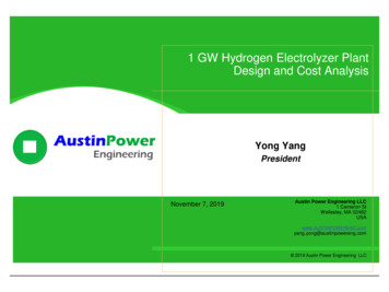 1 GW Hydrogen Electrolyzer Plant Design And Cost Analysis