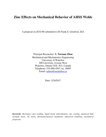 Zinc Effects On Mechanical Behavior Of AHSS Welds