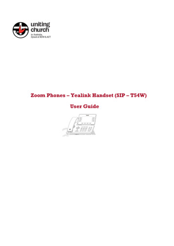 Zoom Phones - Yealink Handset (SIP - T54W) User Guide