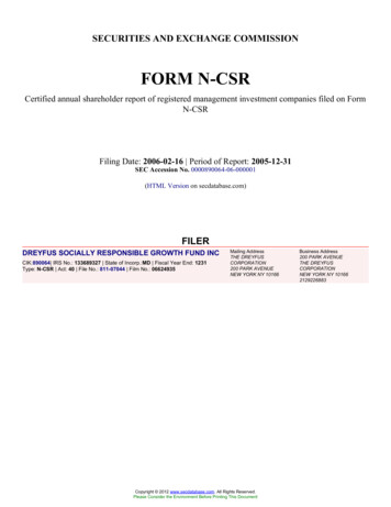 DREYFUS SOCIALLY RESPONSIBLE GROWTH FUND INC (Form: N-CSR, Filing Date .