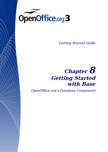 Getting Started With Base - OpenOffice