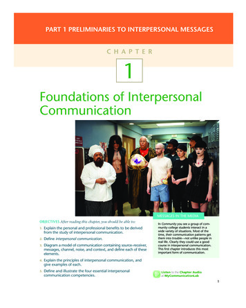 Foundations Of Interpersonal Communication