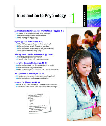 Introduction To Psychology 1 C - Pearson