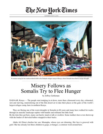 TYLER HICKS/THE NEW YORK TIMES Misery Follows As Somalis Try To Flee Hunger