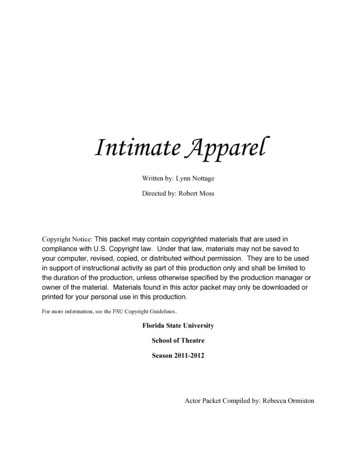 Intimate Apparel - Florida State University
