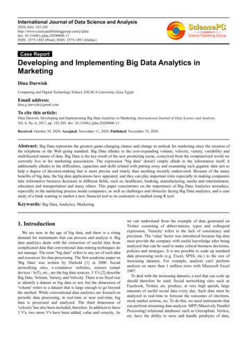Developing And Implementing Big Data Analytics In Marketing