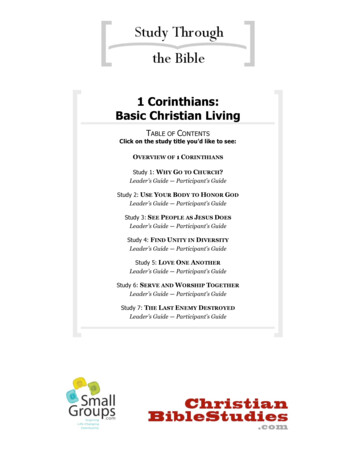1 Corinthians: Basic Christian Living - Clover Sites