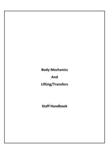Body Mechanics And Lifting/Transfers Staff Handbook