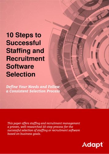 10 Steps To Successful Staffing And Recruitment Software Selection