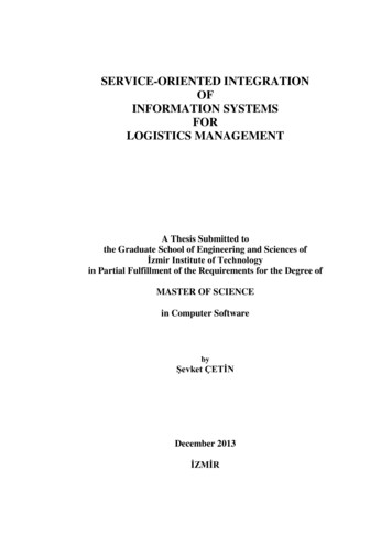 Service-oriented Integration Of Information Systems For Logistics .