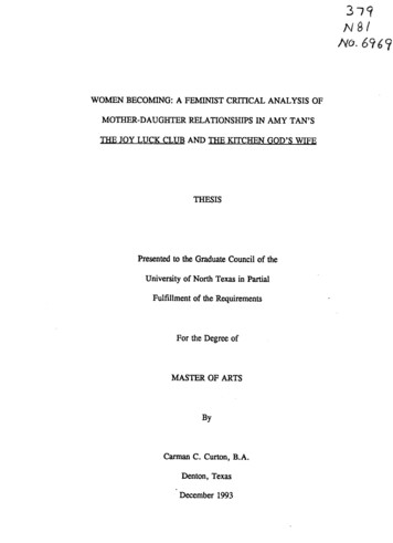 WOMEN BECOMING: TAN'S THESIS - UNT Digital Library