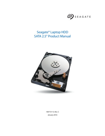 Seagate Laptop HDD SATA 2.5 Product Manual