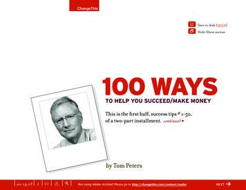 100 Ways, Success Tips 1-50 - Tom Peters