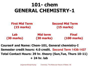 101- Chem GENERAL CHEMISTRY-1 - KSU