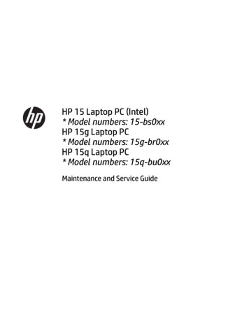 HP 15 Laptop PC (Intel)* Model Numbers: 15-bs0xxHP 15g .