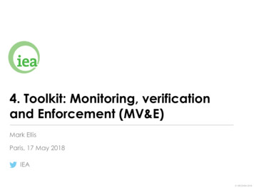 4. Toolkit: Monitoring, Verification And Enforcement (MV&E)